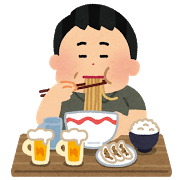 食べ過ぎ男性