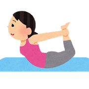 ヨガ弓ポーズ女性